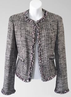 CHANEL 2003 03A Yarn Fringe Tweed Jacket