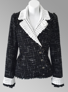 Chanel Black Tweed Fringed, Two Pocket Jacket & Camisole 2005 Cruise  Collection