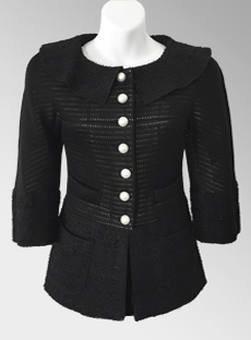 CHANEL- Lace Trim Pink Tweed Jacket Skirt Suit Set CC Buttons - 38