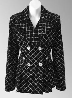 Balmain - Gray & Black Tweed Plaid Jacket