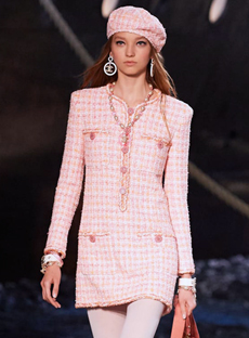 2013 Chanel Purple Tweed Jacket with Pearl Buttons at 1stDibs