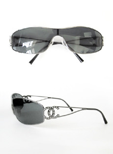 Chanel, shield sunglasses with CC - Unique Designer Pieces